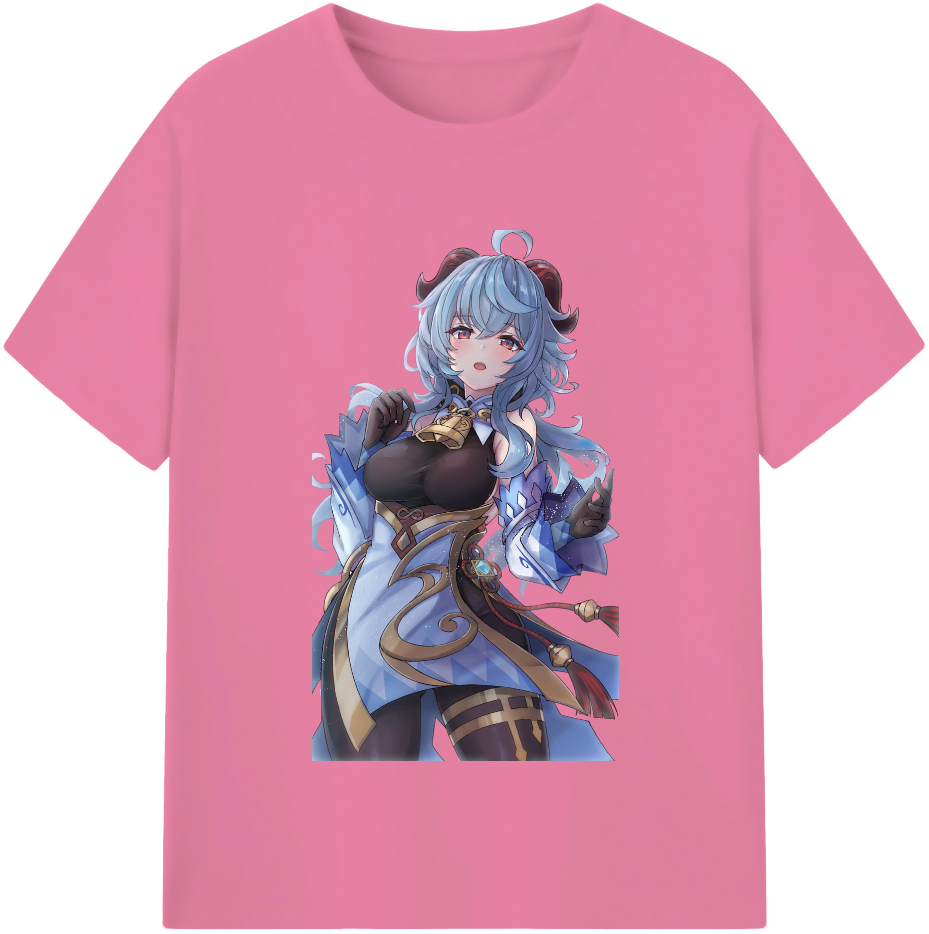 げんし神 甘雨 かんう genshin Ganyu 綿100％半袖Tシャツ（フロントプリント）